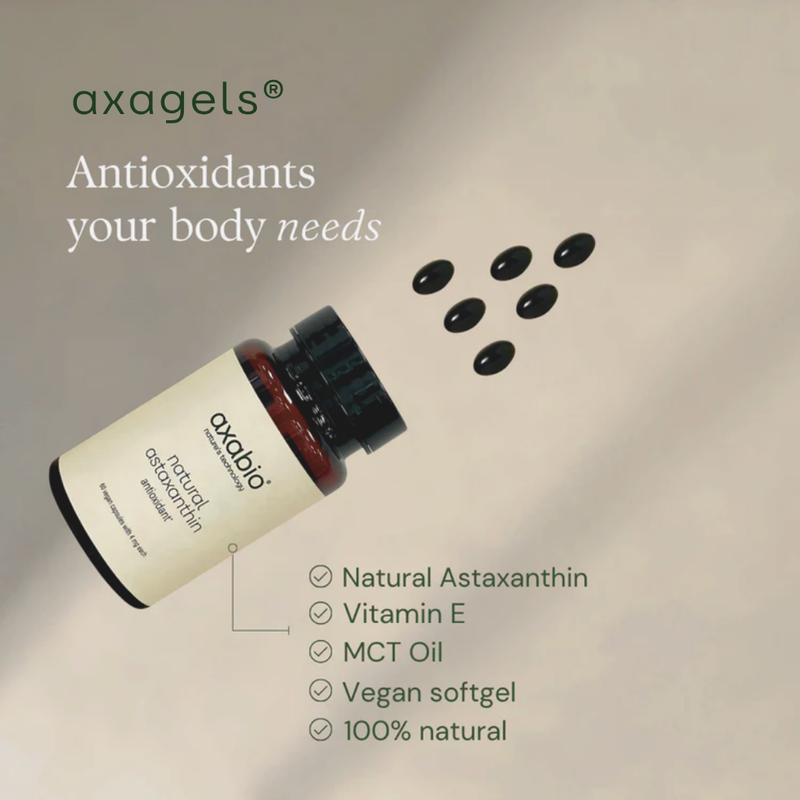 axagels is a vegan softgels with 8mg of astaxanthin